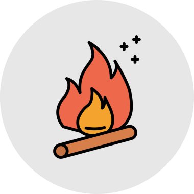 Şenlik ateşi ikon vektörü. özet çizimi