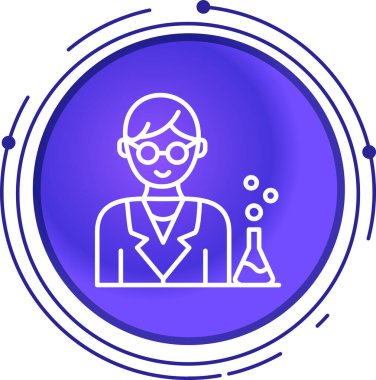 Bilim adamı simgesi vektör illüstrasyonu