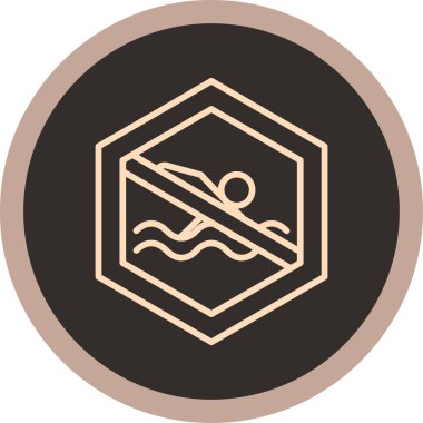 yüzme havuzu ikonu vektör illüstrasyonu