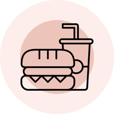 Yemek. Web simgesi basit illüstrasyon