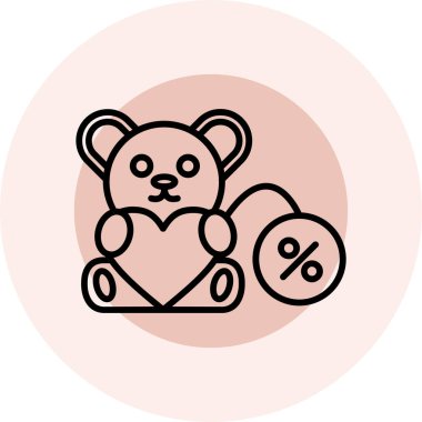 kalp ve kalp vektör çizim tasarımı ile ayı