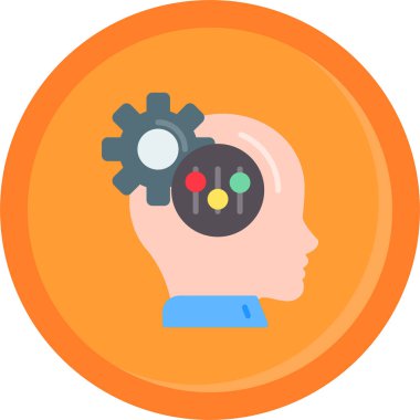 düz stil yaratıcı düşünme simgesi