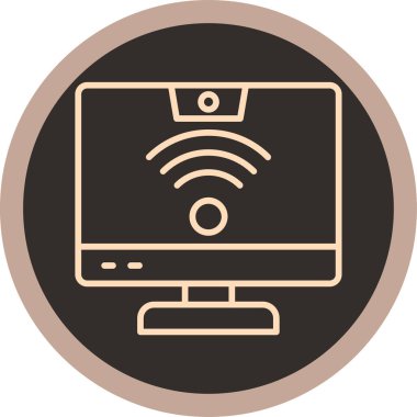 Kablosuz ağ sembollü dizüstü bilgisayar.