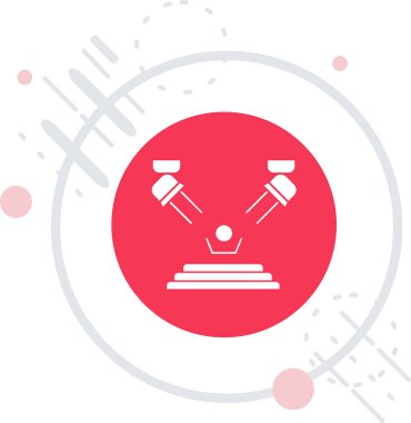 Çin Yeni Yıl ikonu uzun gölgeli beyaz çizgi. Kırmızı altıgen düğmesi. vektör.