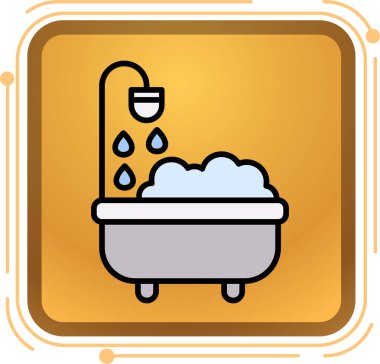 duş vektörü simgesi kişisel ve ticari kullanım için basit vektör illüstrasyonu