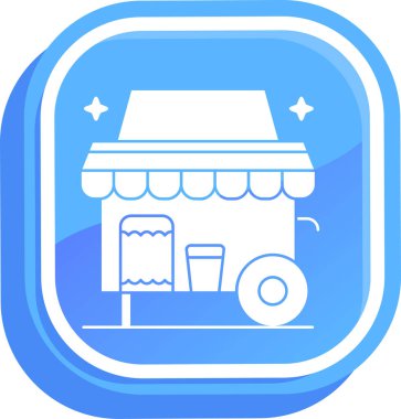 Kafe dükkanı simgesi, vektör illüstrasyonu