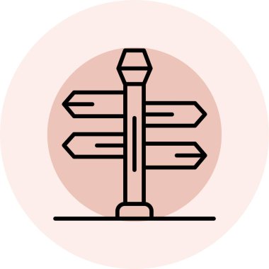 Yol işareti simgesinin vektör illüstrasyonu
