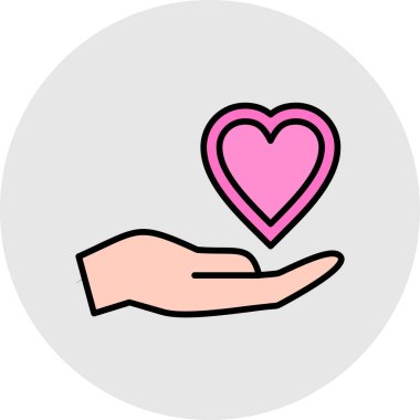 Kalp ellerde, aşk simgesi