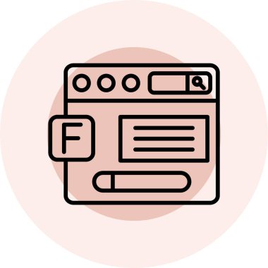 Web tarayıcı simgesi, vektör illüstrasyonu