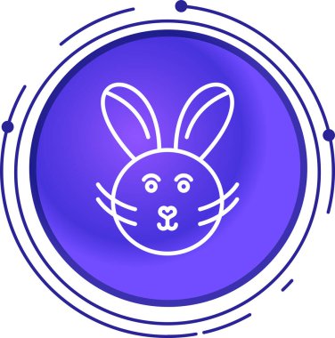 Beyaz arka planda izole edilmiş tavşan ikonlu renkli tavşan. gradyan rastgele stil. vektör illüstrasyonu.