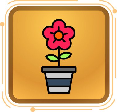 çiçek simgesi, basit vektör illüstrasyonu