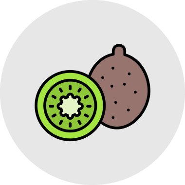 kiwi meyve ikonu vektör illüstrasyon tasarımı