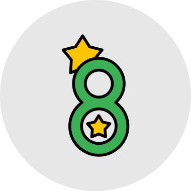 Yeşil ve sarı 6 numaralı bir sayının vektör çizimi