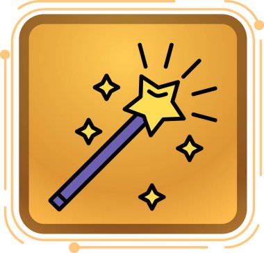 modada izole edilmiş arkaplan biçiminde sihirli değnek simgesi