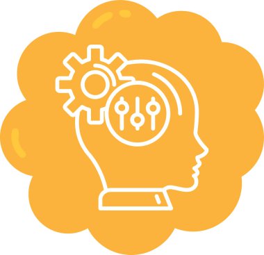 Beyin simgesi, basit vektör çizimi