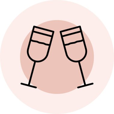 bir bardak şarap vektörü simgesi