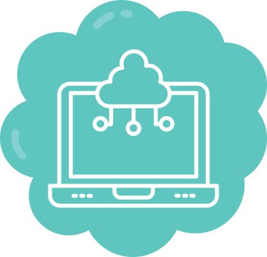 Bulut hesaplama simgesi vektör illüstrasyonu
