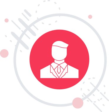 Beyaz arka planda izole edilmiş iş adamı simgesi. Renkli taslak. vektör