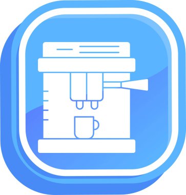 Kahve makinesi simgesi, basit vektör illüstrasyonu