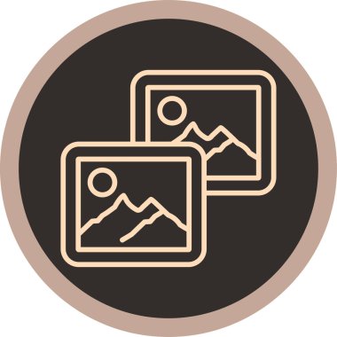 Bir dağ simgesinin vektör illüstrasyonu