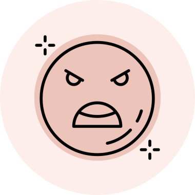 kızgın emoji yüz simgesi, vektör illüstrasyonu