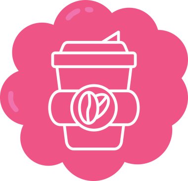 Kahve. Web simgesi basit illüstrasyon