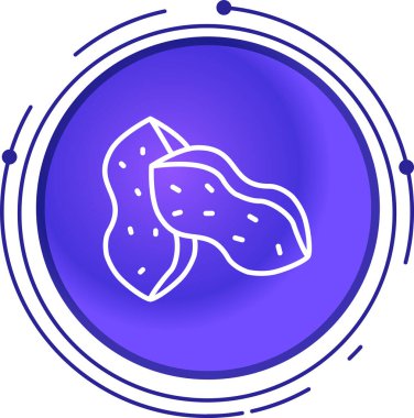 Patates çizgisi simgesi beyaz arkaplanda izole edildi. Renkli taslak konsepti. Vektör.