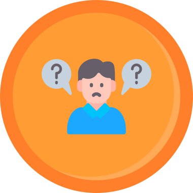 Soru düz vektör simgesi