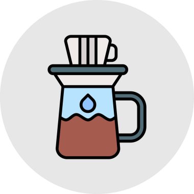 Kahve. Web simgesi basit illüstrasyon