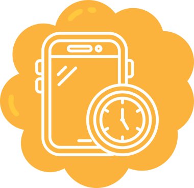 mobil zaman simgesi, vektör illüstrasyonu