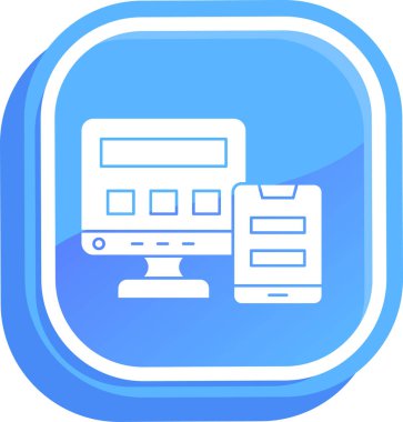 Bilgisayar. Web simgesi basit illüstrasyon
