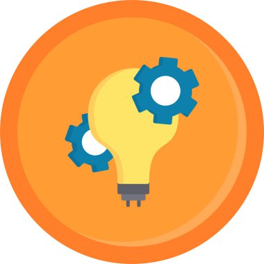 Beyaz arkaplanda fikir simgesi, vektör illüstrasyonu