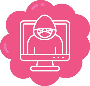 Hacker simgesi vektör illüstrasyonu