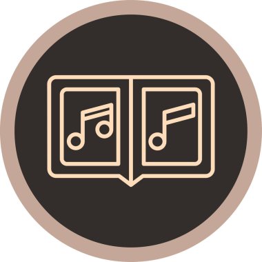 Müzik notası. Web simgesi vektör illüstrasyonu