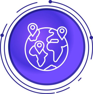 Gezegeni olan bir dünya küresinin vektör çizimi