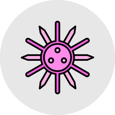 Güzel Güneş Çizgisi Vektör Simgesi