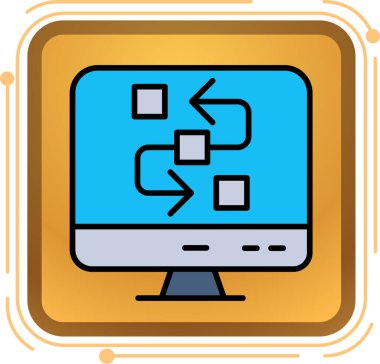 bilgisayar ekranı simgesi. dizin bilgisayar ekranı vektör rengi düz izole