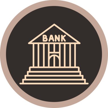Banka binası ikonu. düz tasarım biçimi.