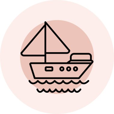 tekne vektör simgesi modern basit illüstrasyon