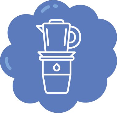 Bir kahve kupası simgesinin vektör çizimi