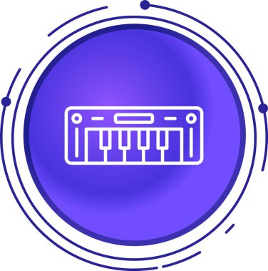 Uzun gölge arkaplan ile izole ton ikonu ile beyaz çizgi müzik notası. Soyut daire düğmesi. vektör illüstrasyonu