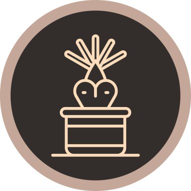 Bir kaktüs simgesinin vektör çizimi