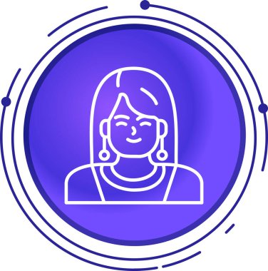 Avatar kadın simge vektör illüstrasyonu
