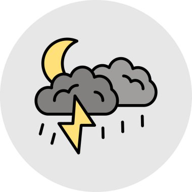 Fırtına bulutu kutsal kişilerin resmi, vektör çizim