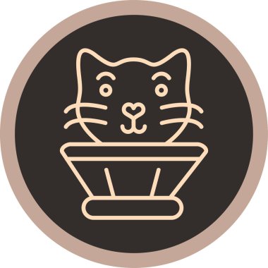 Şirin bir kedi simgesinin vektör çizimi