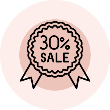 İndirim etiketi vektör simgesi modern illüstrasyon