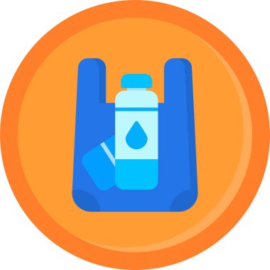 şişe su ikonu düz stil