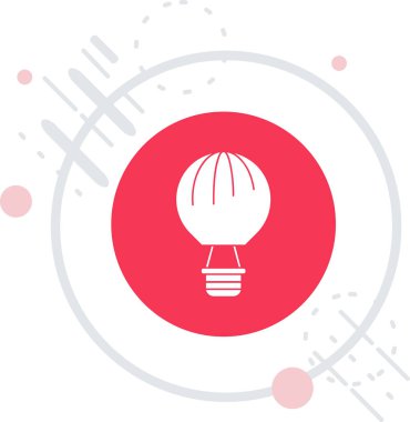 Beyaz çizgi güneş enerjisi simgesi, gölge arkaplanı ile izole edilmiş. kırmızı çizgili daire düğmesi.