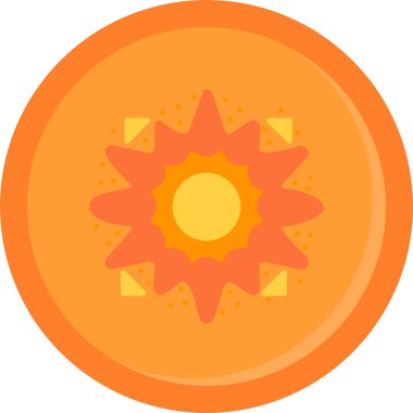 Güneş yaz ikonu düz stil