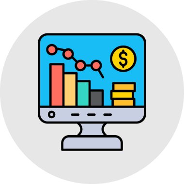 İş grafiği renk ana hatları vektörü